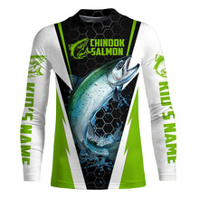 Load image into Gallery viewer, Custom Chinook King Salmon Fishing Jerseys, Salmon Long Sleeve Tournament Fishing Shirts | Green IPHW6065