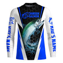 Load image into Gallery viewer, Custom Chinook King Salmon Fishing Jerseys, Salmon Long Sleeve Tournament Fishing Shirts | Blue IPHW6066