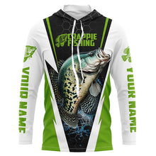 Load image into Gallery viewer, Crappie Fishing Jerseys, Crappie Custom Long Sleeve Performance Fishing Shirts | Green IPHW6073