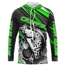 Load image into Gallery viewer, Personalized Crappie Fishing Jerseys, Crappie Long Sleeve Tournament Fishing Shirts | Green IPHW6076