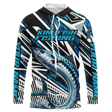 Load image into Gallery viewer, King Mackerel Fishing Custom Long Sleeve Performance Shirts, Kingfish Saltwater Fishing Shirt IPHW6090