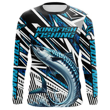 Load image into Gallery viewer, King Mackerel Fishing Custom Long Sleeve Performance Shirts, Kingfish Saltwater Fishing Shirt IPHW6090