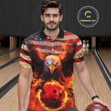 Load image into Gallery viewer, American Flag We The People Custom Eagle Bowling Shirts For Men, Patriotic Bowling Team Jerseys IPHW5287
