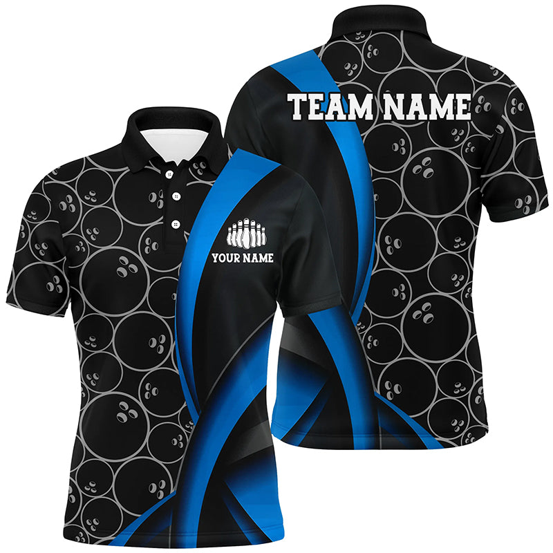 Custom Blue Bowling Team Shirts For Men And Women, Bowling Ball Tournament Jerseys IPHW6499