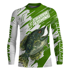 Angry Crappie Custom Long Sleeve Tournament Fishing Shirts, Crappie Fishing Jerseys IPHW6200