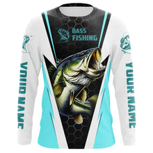 Load image into Gallery viewer, Personalized Bass Fishing jerseys, Bass Fishing Long Sleeve Fishing tournament shirts | sky blue IPHW3518