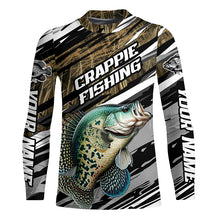 Load image into Gallery viewer, Crappie Fishing Camo Long Sleeve Fishing Shirts, Custom Crappie Tournament Fishing Jerseys IPHW5953