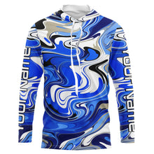 Load image into Gallery viewer, Blue Water Camo Custom Long Sleeve Performance Fishing Shirts, Sun Protection Fishing Jerseys IPHW5977