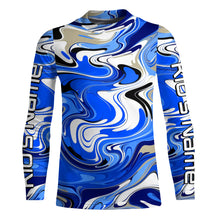 Load image into Gallery viewer, Blue Water Camo Custom Long Sleeve Performance Fishing Shirts, Sun Protection Fishing Jerseys IPHW5977