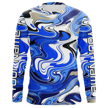 Load image into Gallery viewer, Blue Water Camo Custom Long Sleeve Performance Fishing Shirts, Sun Protection Fishing Jerseys IPHW5977