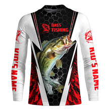 Load image into Gallery viewer, Personalized Bass Fishing Sport Jerseys, Bass Fishing Long Sleeve Tournament Shirts | Red Camo IPHW4405