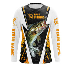 Load image into Gallery viewer, Personalized Bass Fishing Sport Jerseys, Bass Fishing Long Sleeve Tournament Shirts | Yellow Camo IPHW4406