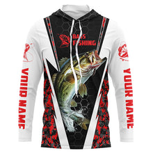 Load image into Gallery viewer, Personalized Bass Fishing Sport Jerseys, Bass Fishing Long Sleeve Tournament Shirts | Red Camo IPHW4407