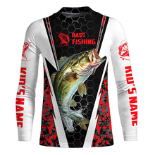 Load image into Gallery viewer, Personalized Bass Fishing Sport Jerseys, Bass Fishing Long Sleeve Tournament Shirts | Red Camo IPHW4407