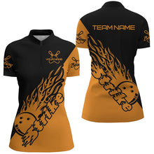 Load image into Gallery viewer, Custom Bowling Shirts For Women, Bowling Team Shirts Bowling Strike | Orange IPHW5171