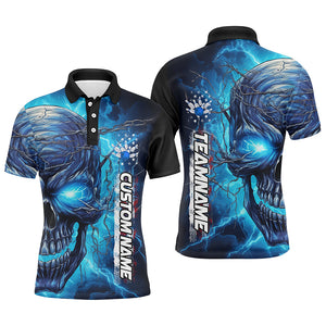 Blue Thunder Lightning Custom Bowling Team Shirts For Men, Personalized Bowling Jerseys IPHW5188