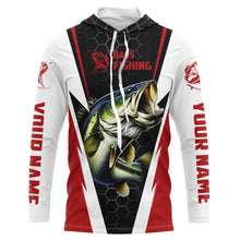 Load image into Gallery viewer, Personalized Bass Fishing jerseys, Bass Fishing Long Sleeve Fishing tournament shirts | red IPHW3400