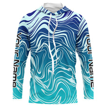 Load image into Gallery viewer, Blue Water Camo Custom Long Sleeve Performance Fishing Shirts, Sun Protection Fishing Jerseys IPHW5863