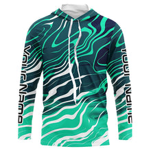 Load image into Gallery viewer, Green White Water Camo Custom Long Sleeve Tournament Fishing Shirts, Sun Protection Tournament Shirt IPHW5866