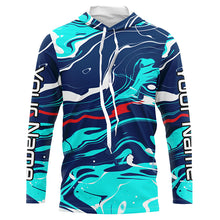 Load image into Gallery viewer, Red, White And Blue Camo Custom Long Sleeve Performance Fishing Shirts, Personalized Fishing Jerseys IPHW5871