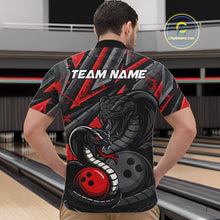 Load image into Gallery viewer, Custom Grunge Black And Red Cobra Snake Bowling Men Quarter-Zip Shirts With Team Name For Bowlers IPHW9027
