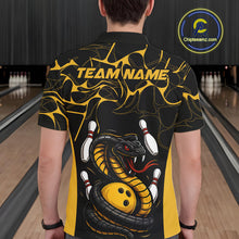 Load image into Gallery viewer, Custom Black And Yellow Cobra Snake Bowling Jerseys, Bowling Team Men Polo Shirts IPHW9038