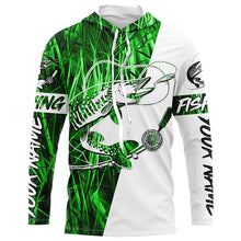 Load image into Gallery viewer, Musky Fishing Tattoo Green Grass Camo Custom Long Sleeve Tournament Shirts, Muskie Fishing Jerseys IPHW6293