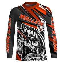 Load image into Gallery viewer, Custom Walleye Fishing Jerseys, Walleye Long Sleeve Performance Fishing Shirts | Orange IPHW6295