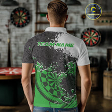 Load image into Gallery viewer, Custom Black And Green Dartboard Dart Team Men Polo Shirt, Dartboard Pattern Dart Jerseys IPHW9990