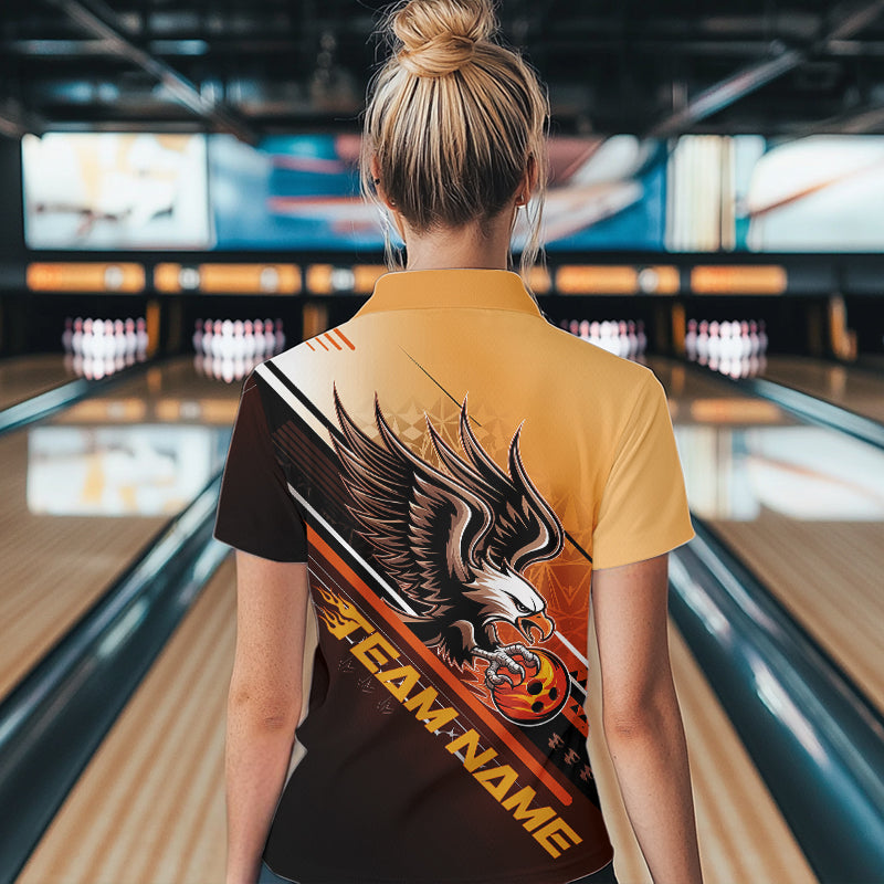 Personalized Tribal Eagle Bowling Women Quarter-Zip Shirts, Eagle Bowling Team Shirt IPHW8806