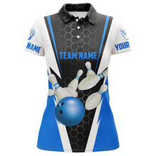 Load image into Gallery viewer, Bowling Shirts For Women Custom Name And Team Name Strike Bowling Ball And Pins, Team Bowling Shirts IPHW4594