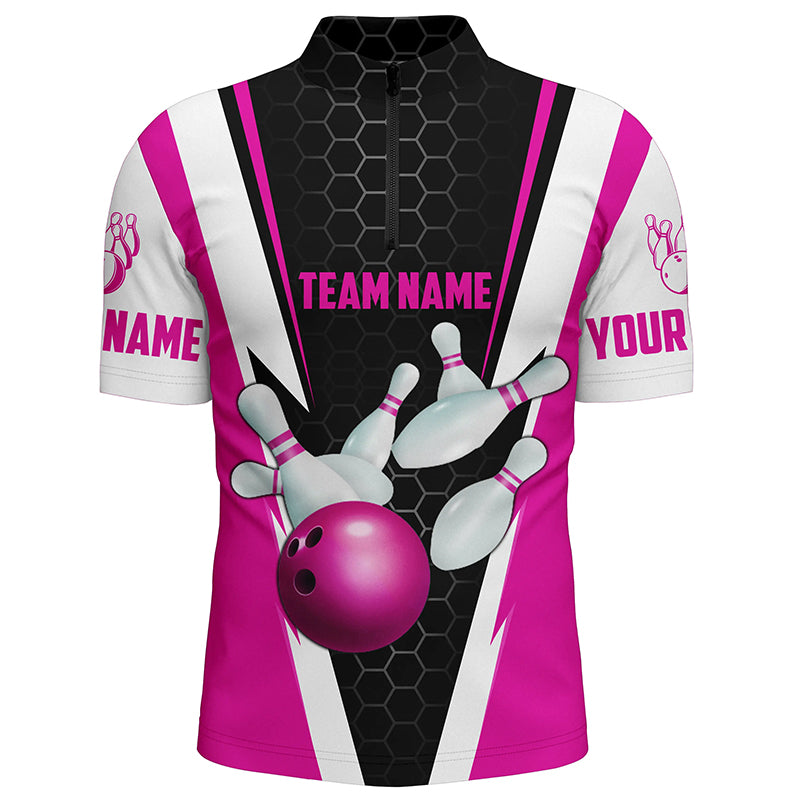 Bowling Shirts For Men Custom Name And Team Name Strike Bowling Ball And Pins, Team Bowling Shirts IPHW4595