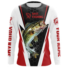 Load image into Gallery viewer, Personalized Bass Fishing Jerseys, Bass Fishing Long Sleeve Fishing Tournament Shirts | Red IPHW5725