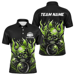 Custom Multi-Color Flaming Skull Bowling Team Shirts For Men And Women, Flaming Bowling Jerseys Bowlers Outfit IPHW6581