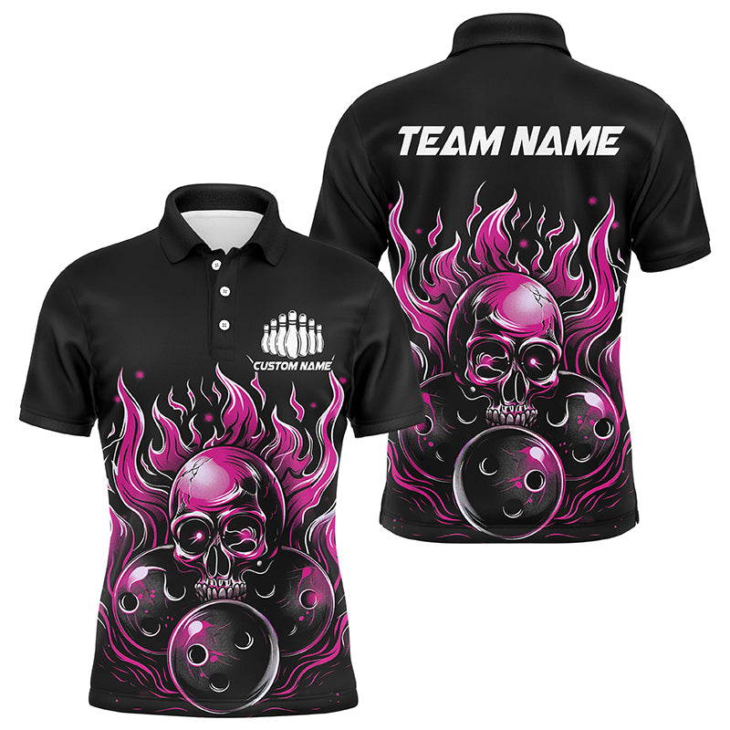 Custom Multi-Color Flaming Skull Bowling Team Shirts For Men And Women, Flaming Bowling Jerseys Bowlers Outfit IPHW6581