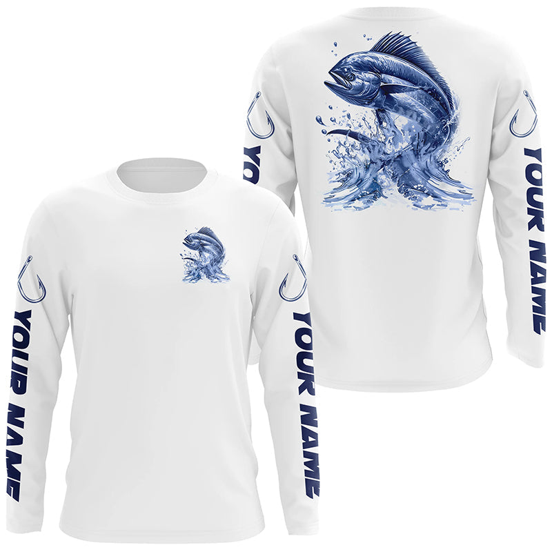 Mahi Mahi Long Sleeve Fishing Shirts, Mahimahi Custom Fishing Jerseys Saltwater Fishing Gifts IPHW6884