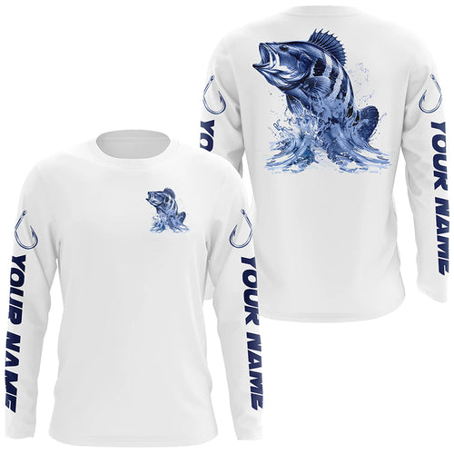 Peacock Bass Long Sleeve Fishing Shirts, Striper Custom Fishing Jerseys IPHW6886