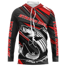 Load image into Gallery viewer, Black And Red Striped Bass Fishing Jerseys, Custom Striper Long Sleeve Performance Fishing Shirts IPHW6897