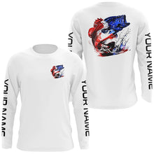 Load image into Gallery viewer, Custom Patriotic American Flag Bass Fishing Shirts, Bass Fishing Tournament Jerseys IPHW6901