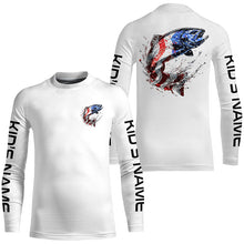 Load image into Gallery viewer, Custom Patriotic American Flag Trout Fishing Shirts, Trout Fishing Tournament Jerseys IPHW6902