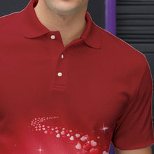 Load image into Gallery viewer, Custom Red Valentine Bowling Polo Shirts For Men, Valentines Day Couple Bowling Outfits  IPHW8348