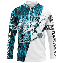 Load image into Gallery viewer, Custom Crappie Fishing Tattoo Long Sleeve Shirts, Blue Grass Camo Crappie Fishing Jerseys IPHW6347