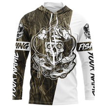 Load image into Gallery viewer, Grass Camo Skull Fisherman Custom Long Sleeve Fishing Shirts, Skeleton Fishing Jerseys IPHW6350