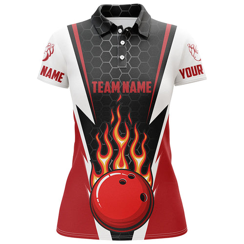 Bowling Shirts For Women Custom Team Name Strike Bowling Ball And Pins, Team Bowling Shirts IPHW4967