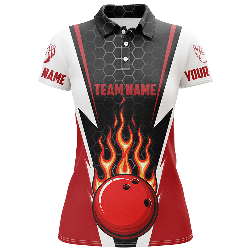 Bowling Shirts For Women Custom Team Name Strike Bowling Ball And Pins, Team Bowling Shirts IPHW4967