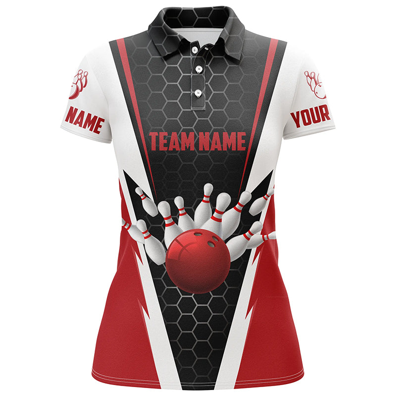 Bowling Shirts For Women Custom Team Name Strike Bowling Ball And Pins, Team Bowling Shirts IPHW4968