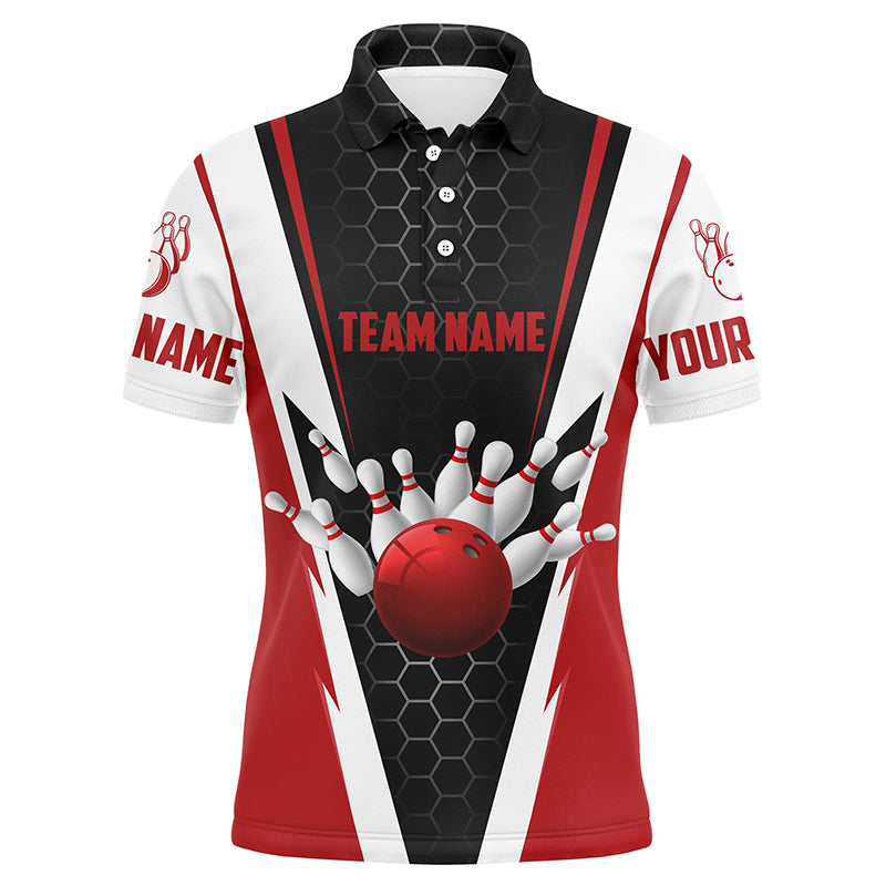 Bowling Shirts For Men Custom Name And Team Name Strike Bowling Ball And Pins, Team Bowling Shirts IPHW4968
