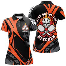 Load image into Gallery viewer, Custom Flame Skull Pickleball Polo Shirts For Women&#39;s &quot;Stay Out Of The Kitchen&quot; IPHW6908