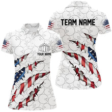 Load image into Gallery viewer, Custom Patriotic Bowling Shirts For Women, US Bowling Team Shirts American Flag Bowling IPHW7382