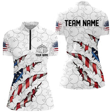 Load image into Gallery viewer, Custom Patriotic Bowling Shirts For Women, US Bowling Team Shirts American Flag Bowling IPHW7382